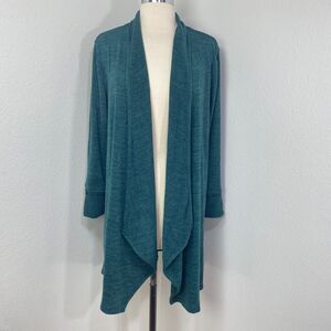 Attitudes by Renee Forest Green Cardigan Open Waterfall Lagenlook Academia Large